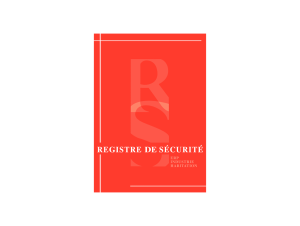 Registres de Sécurité Registres de Sécurité