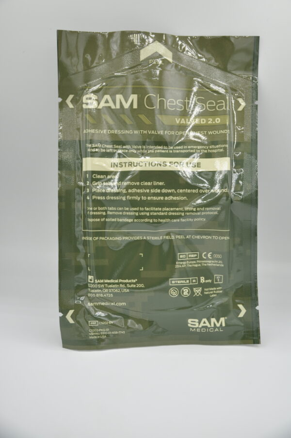 Chest seal avec valve sans capuchon/compresse